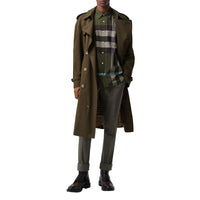 Chemise en coton extensible à motif check - Antique Green