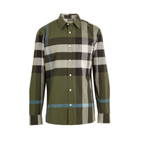 Chemise en coton extensible à motif check - Antique Green