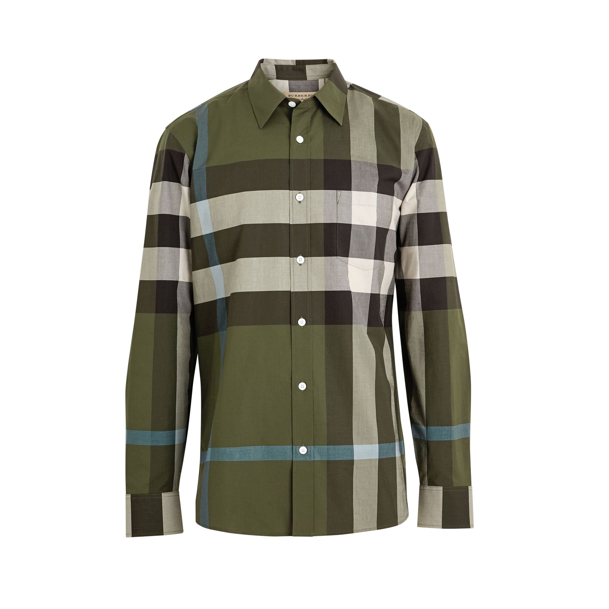 Chemise en coton extensible à motif check - Antique Green