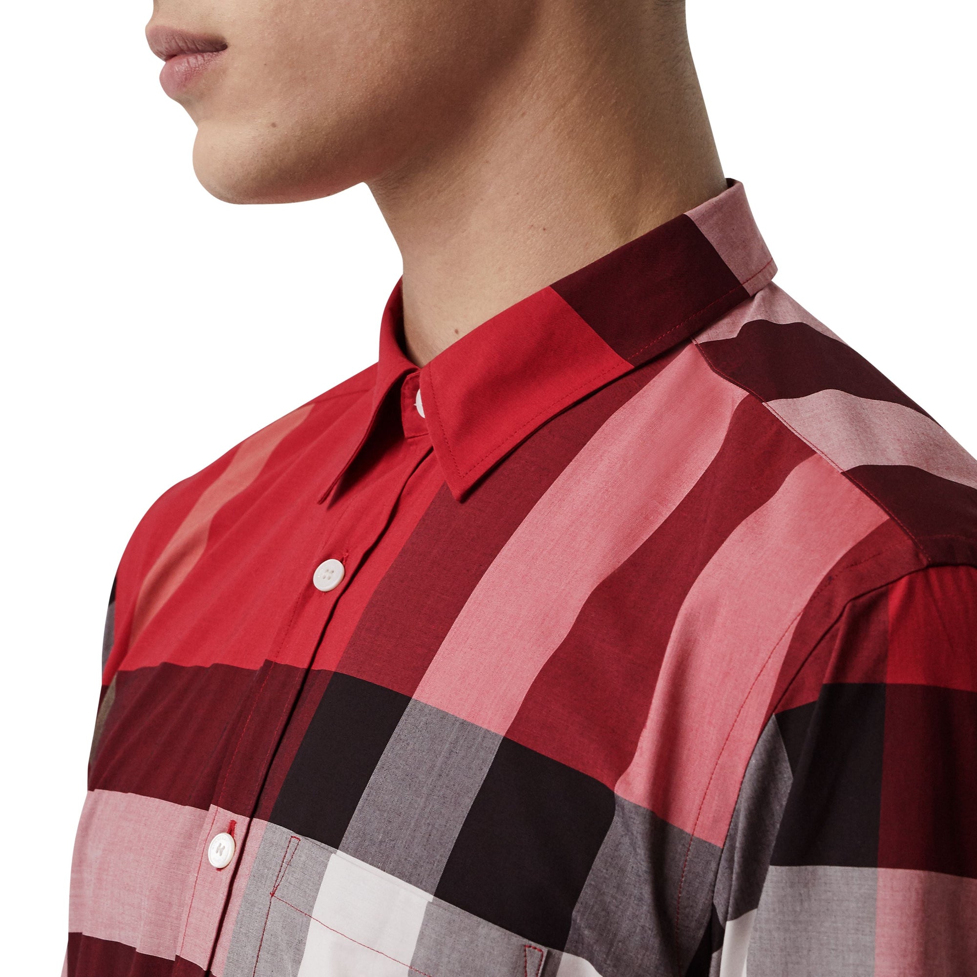 Chemise en coton extensible à motif check - Parade Red