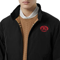 Veste Harrington en taffetas à mémoire de forme avec écusson - Black