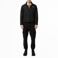 Veste Harrington en taffetas à mémoire de forme avec écusson - Black
