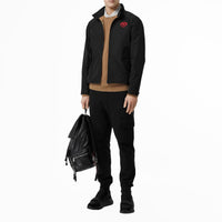 Veste Harrington en taffetas à mémoire de forme avec écusson - Black