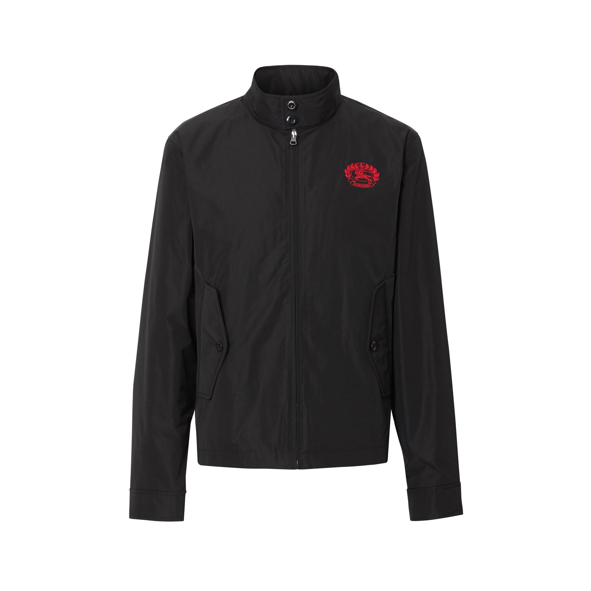 Veste Harrington en taffetas à mémoire de forme avec écusson - Black
