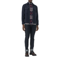 Chemise en flanelle de coton à motif check - Navy