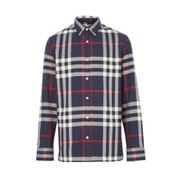 Chemise en flanelle de coton à motif check - Navy