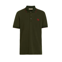 Polo en piqué de coton à bordure colorée - Dark Antique Green