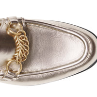 Mocassins The Link en cuir métallisé - Light Gold