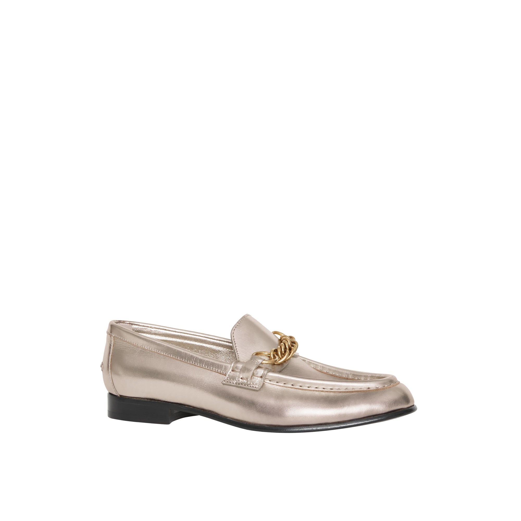 Mocassins The Link en cuir métallisé - Light Gold