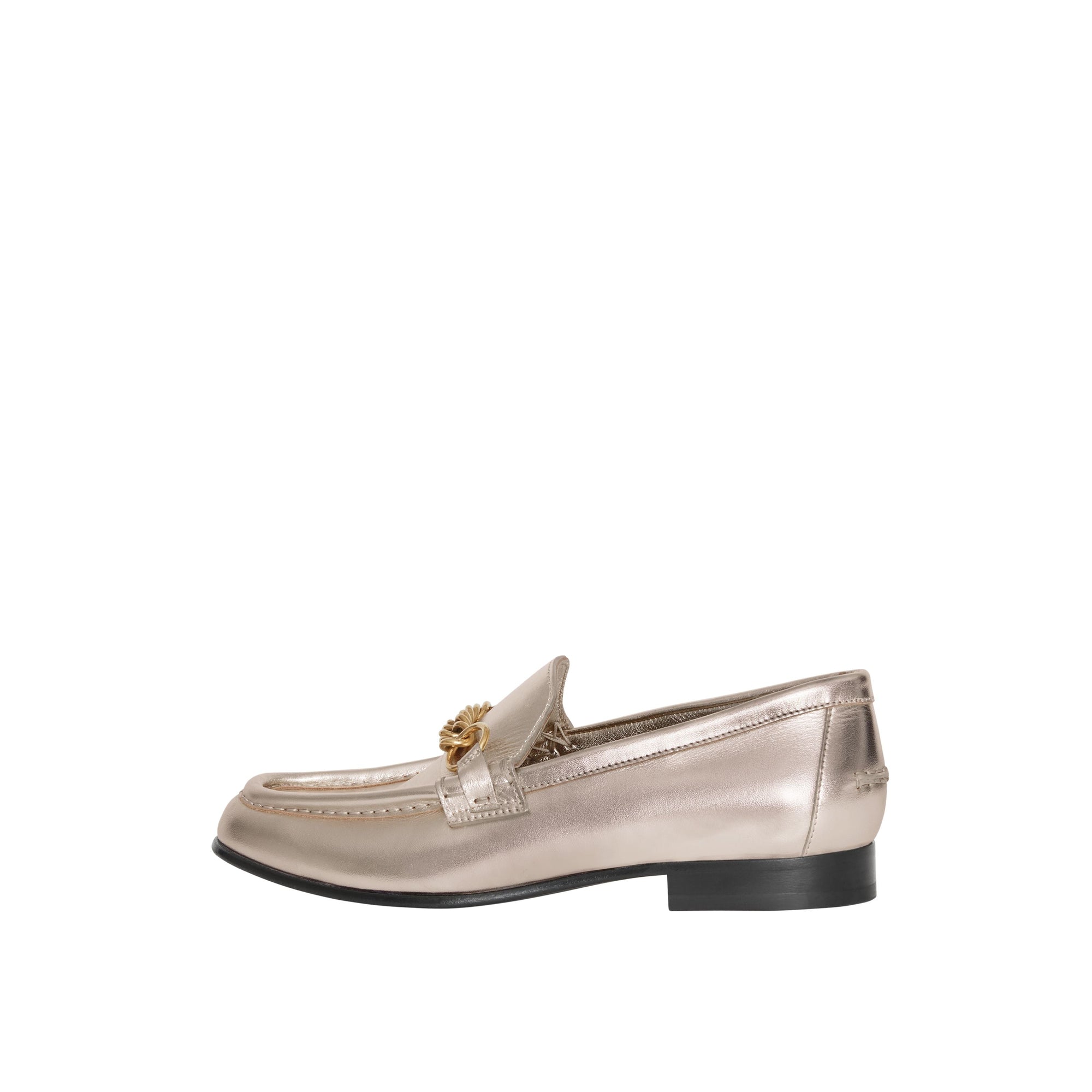 Mocassins The Link en cuir métallisé - Light Gold