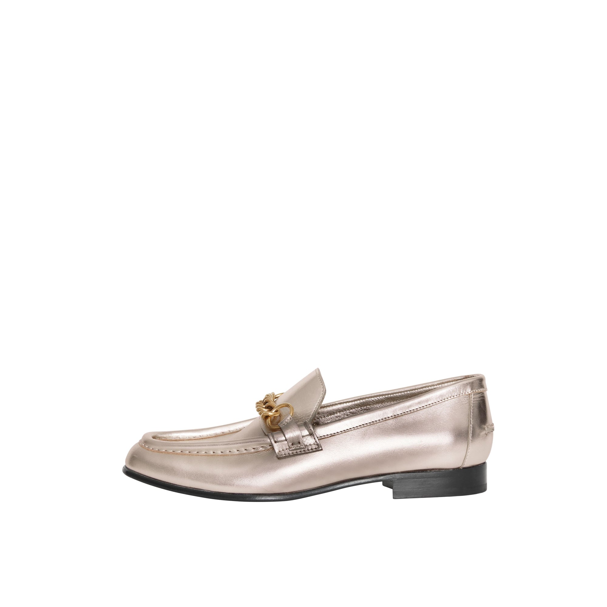 Mocassins The Link en cuir métallisé - Light Gold