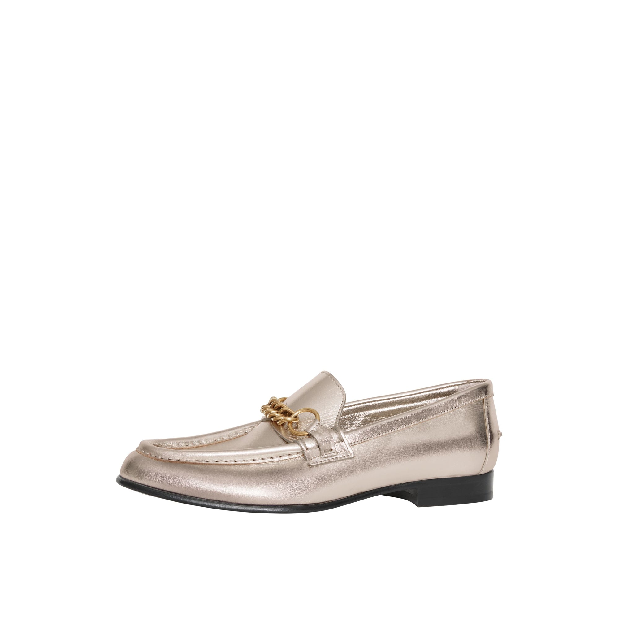 Mocassins The Link en cuir métallisé - Light Gold