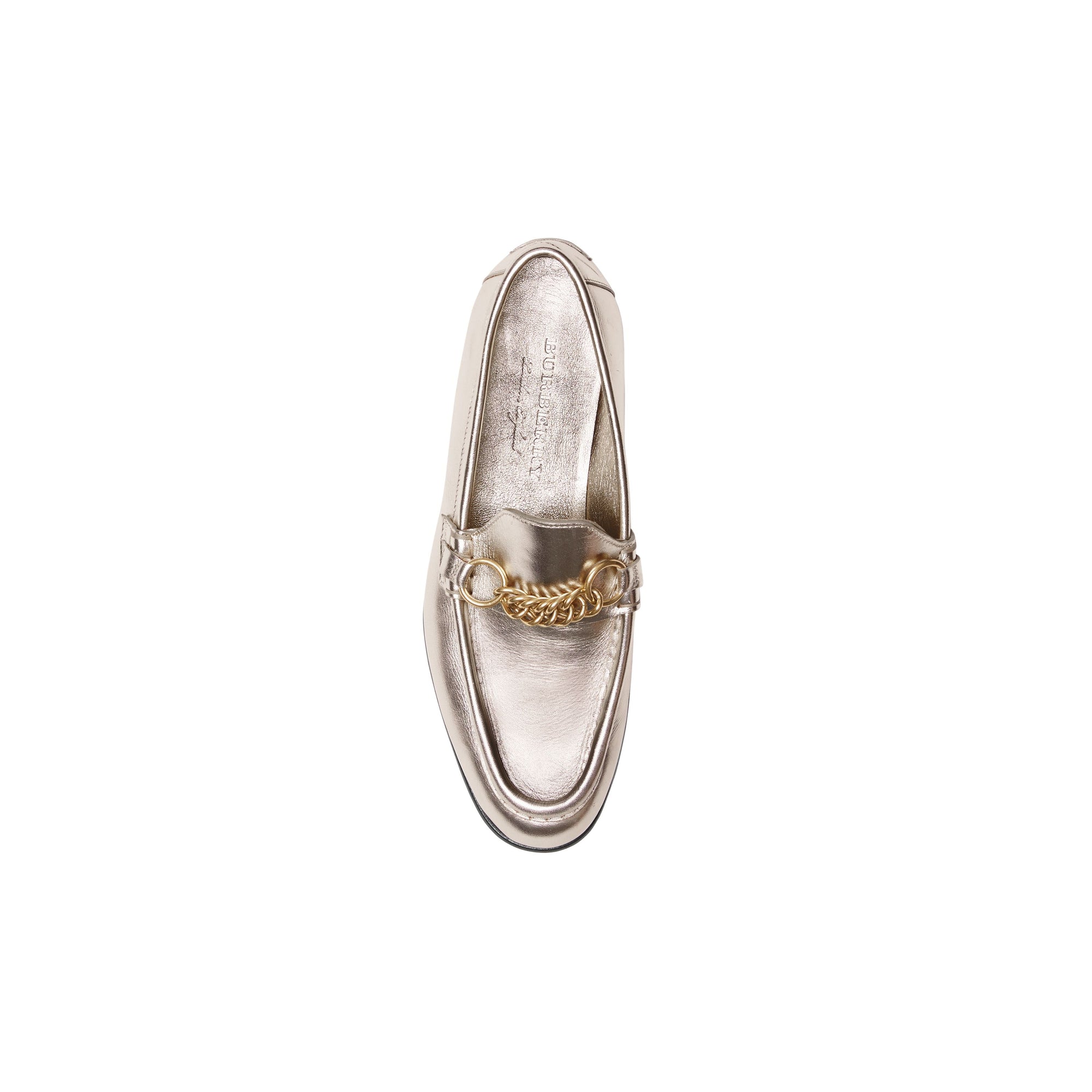 Mocassins The Link en cuir métallisé - Light Gold