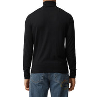 Pull à col roulé en cachemire et soie - Black