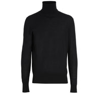 Pull à col roulé en cachemire et soie - Black