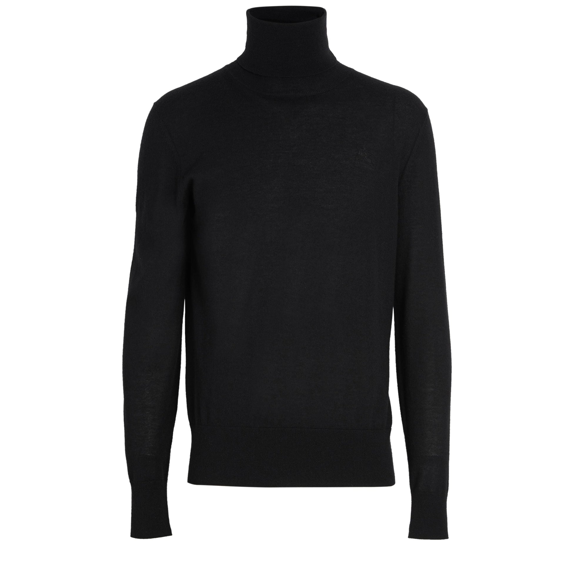 Pull à col roulé en cachemire et soie - Black