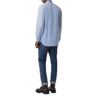 Chemise en popeline de coton rayée - Chalk Blue Stripe