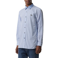 Chemise en popeline de coton rayée - Chalk Blue Stripe