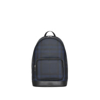 Sac à dos en cuir à motif London check - Navy