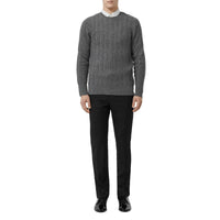 Pull en cachemire à maille torsadée - Mid Grey Melange