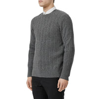 Pull en cachemire à maille torsadée - Mid Grey Melange