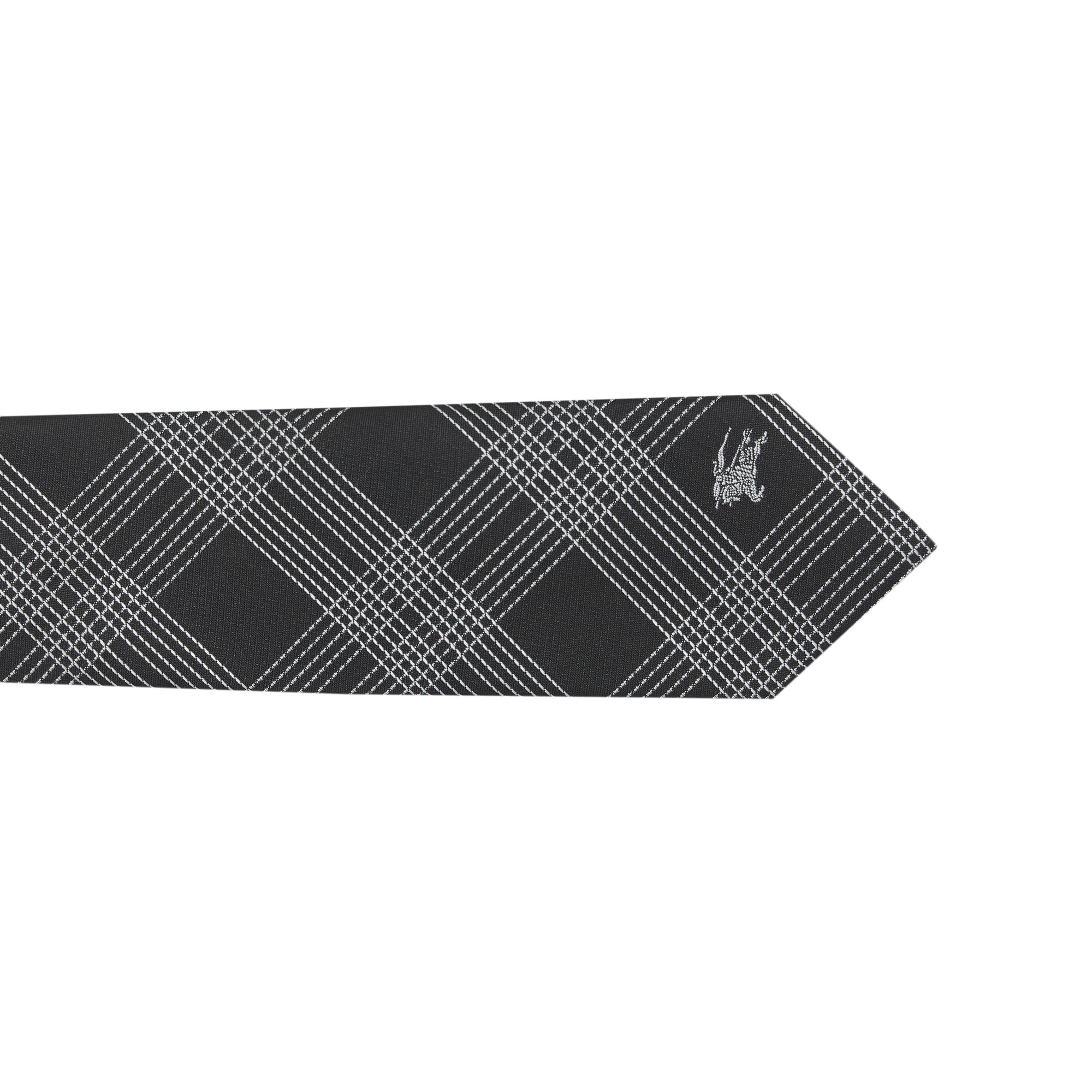 Cravate moderne en jacquard de soie à motif check - Black