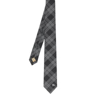 Cravate moderne en jacquard de soie à motif check - Black