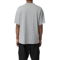 T-shirt en coton avec emblème du Cavalier à damier - Pale Grey Melange