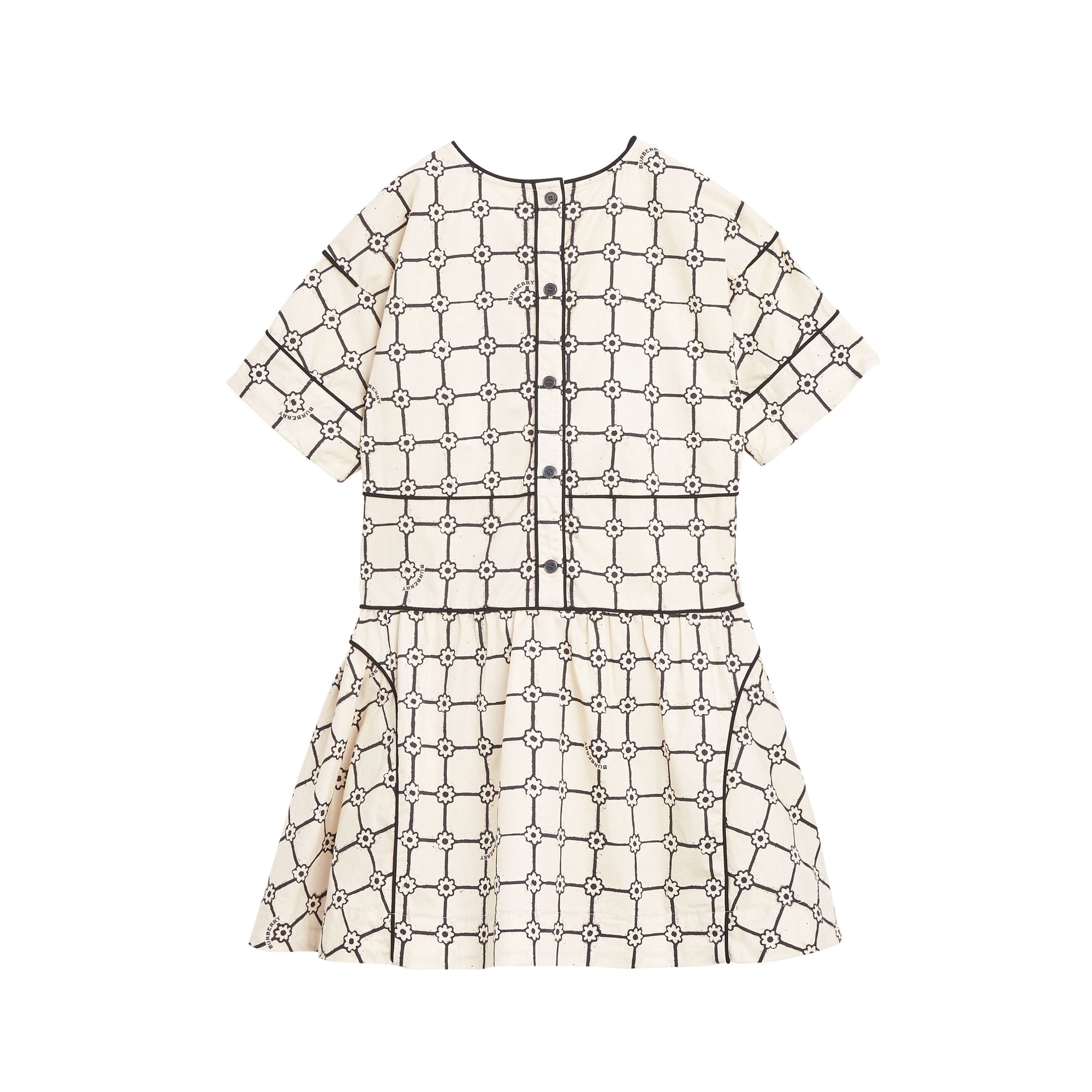 Robe en coton avec imprimé floral et passepoil - Stone