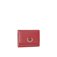 Petit portefeuille en cuir avec boucle en D - Crimson