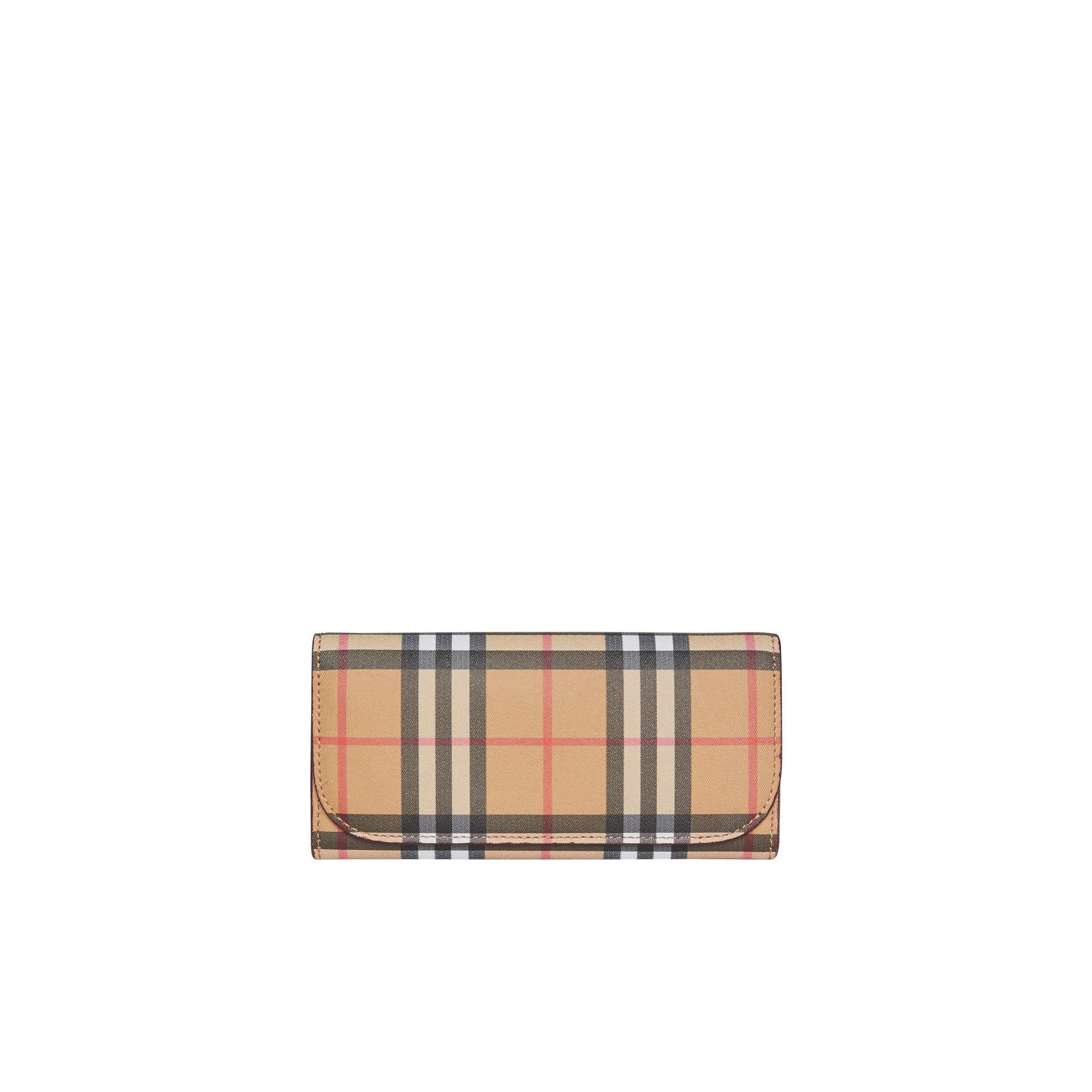 Portefeuille continental en cuir et à motif Vintage check - Crimson