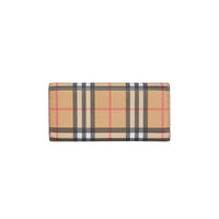 Portefeuille continental en cuir et à motif Vintage check - Crimson