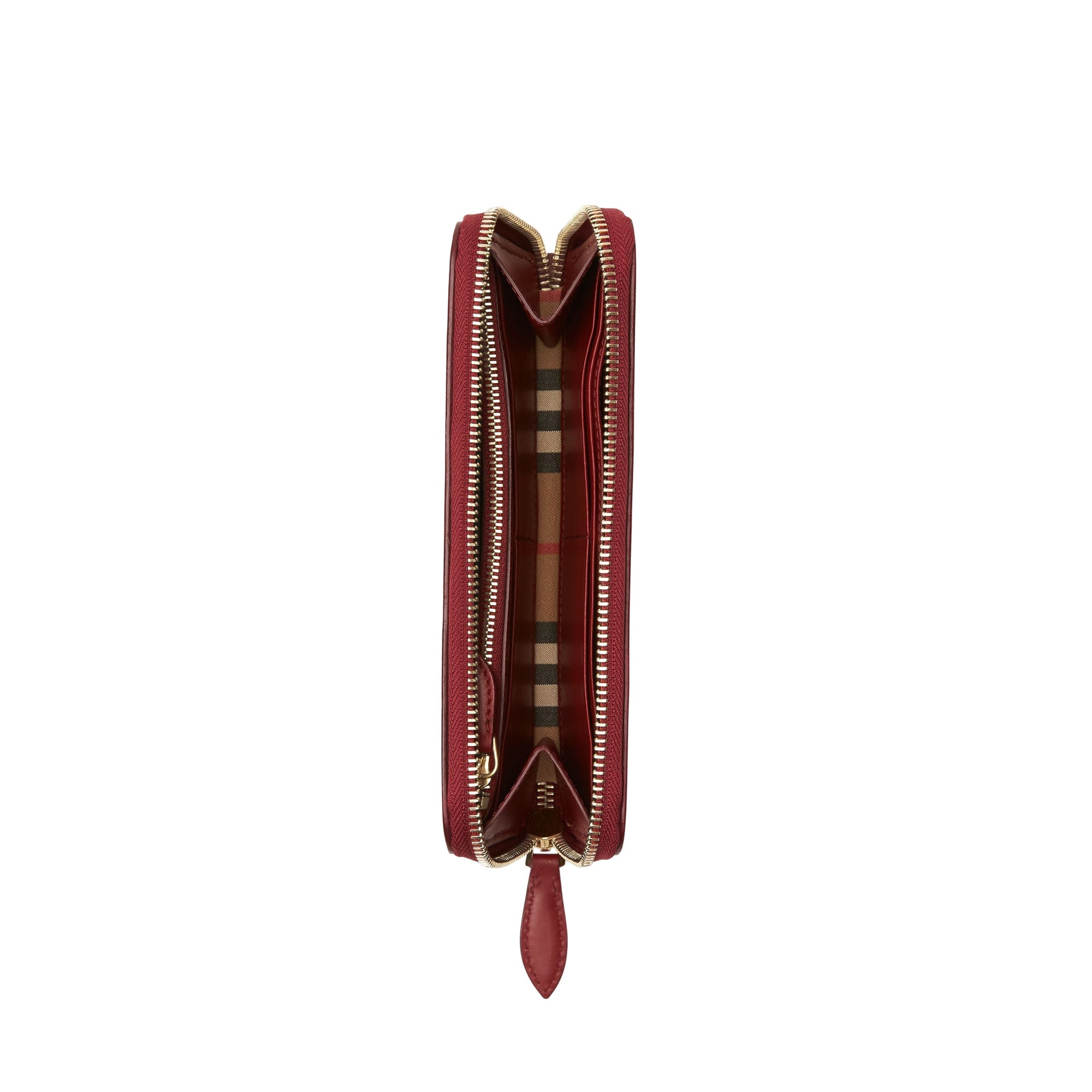 Portefeuille continental en cuir et à motif Vintage check - Crimson