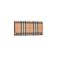 Portefeuille continental en cuir et à motif Vintage check - Crimson