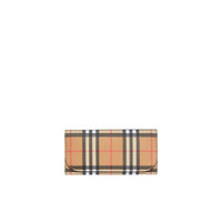 Portefeuille continental en cuir et à motif Vintage check - Black