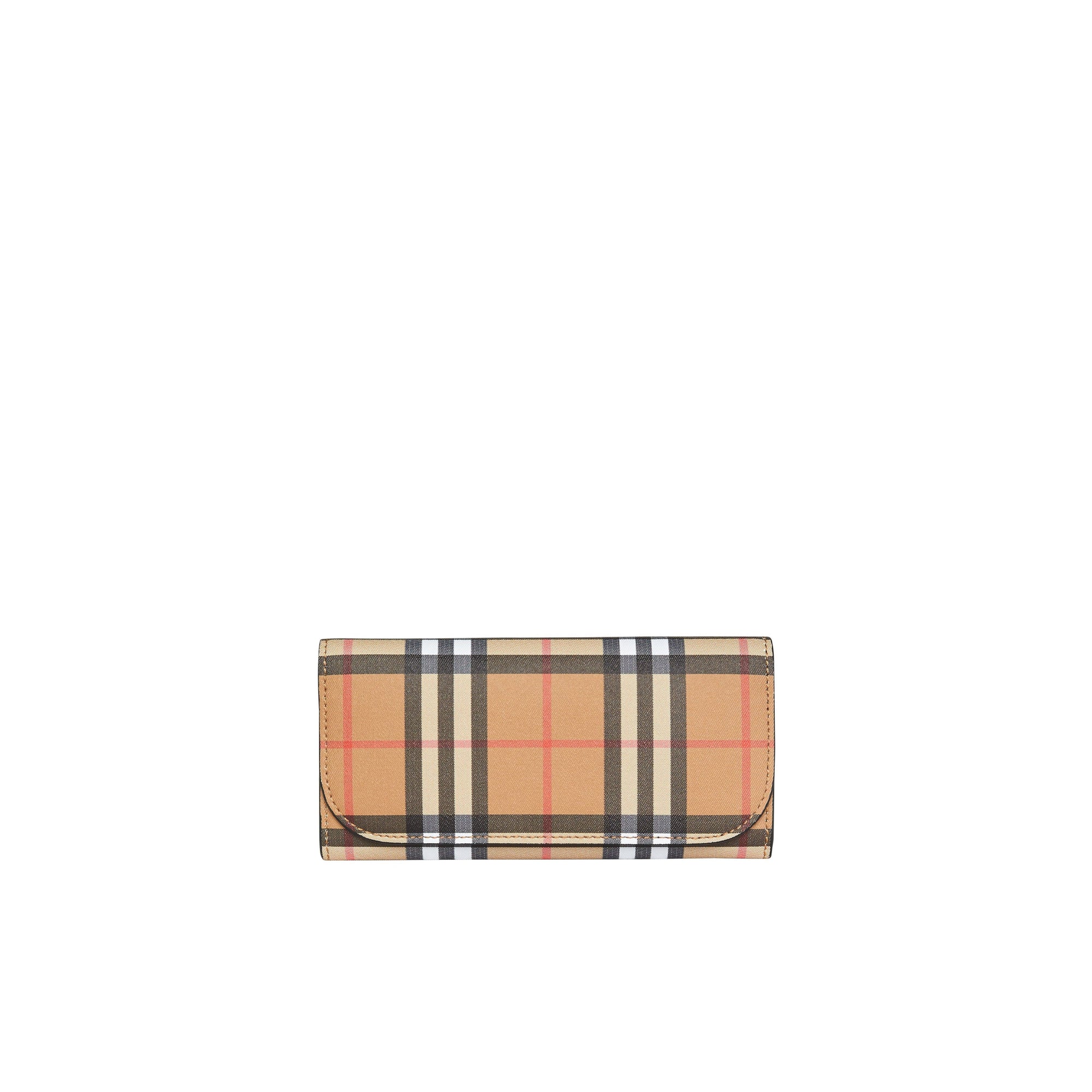 Portefeuille continental en cuir et à motif Vintage check - Black