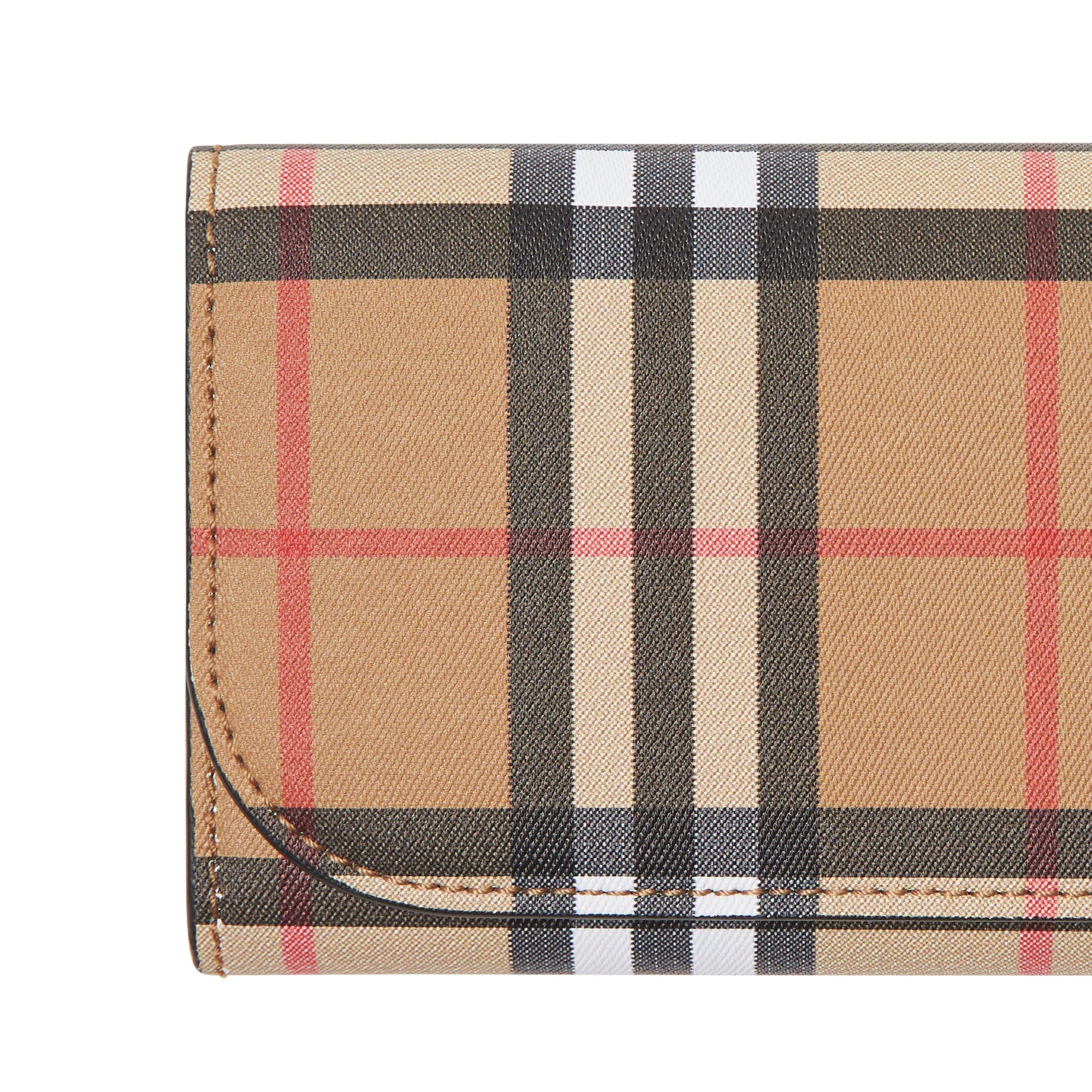 Portefeuille continental en cuir et à motif Vintage check - Black