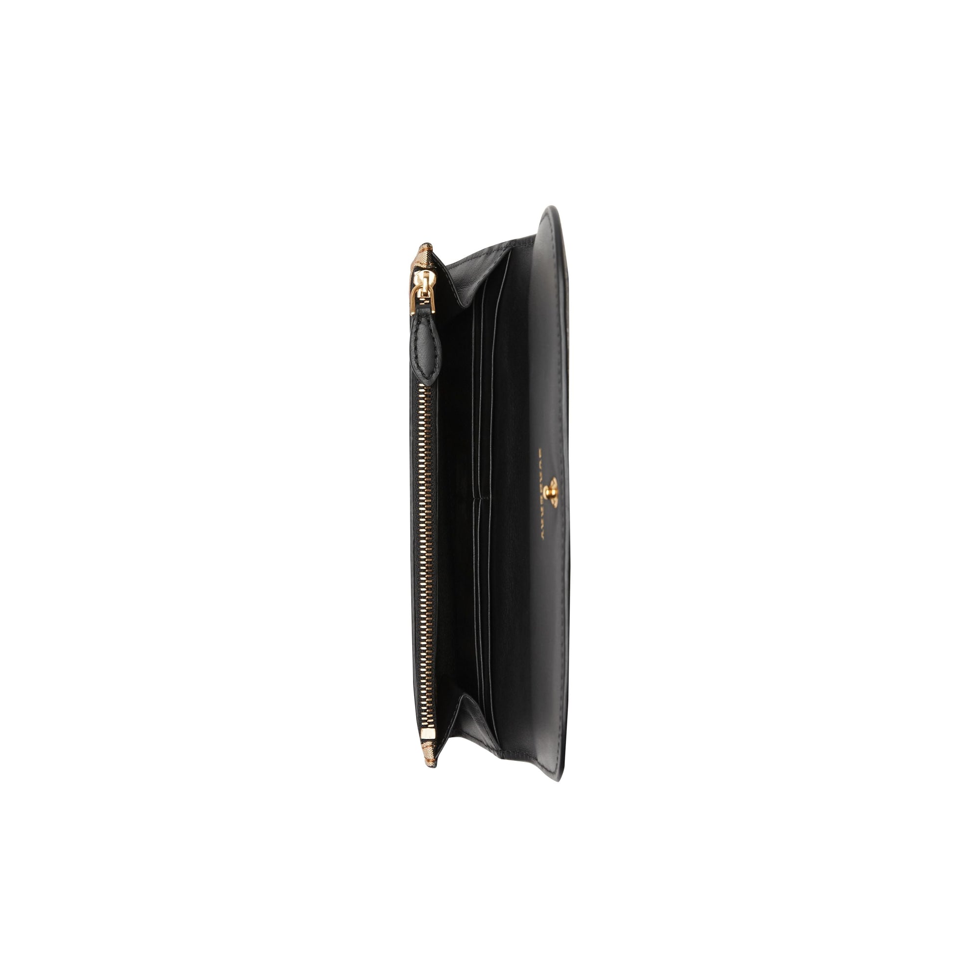 Portefeuille continental en cuir et à motif Vintage check - Black