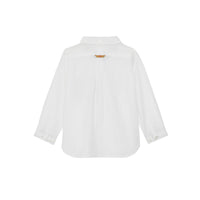 Chemise Oxford en coton à détails check - White