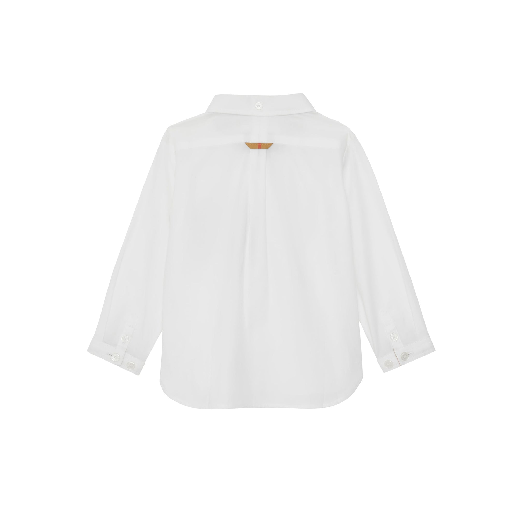 Chemise Oxford en coton à détails check - White