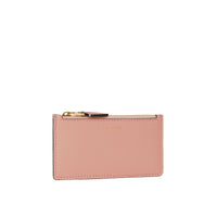 Porte-cartes zippé en cuir bicolore - Ash Rose