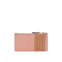 Porte-cartes zippé en cuir bicolore - Ash Rose