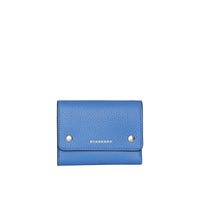 Petit portefeuille à rabat en cuir - Hydrangea Blue
