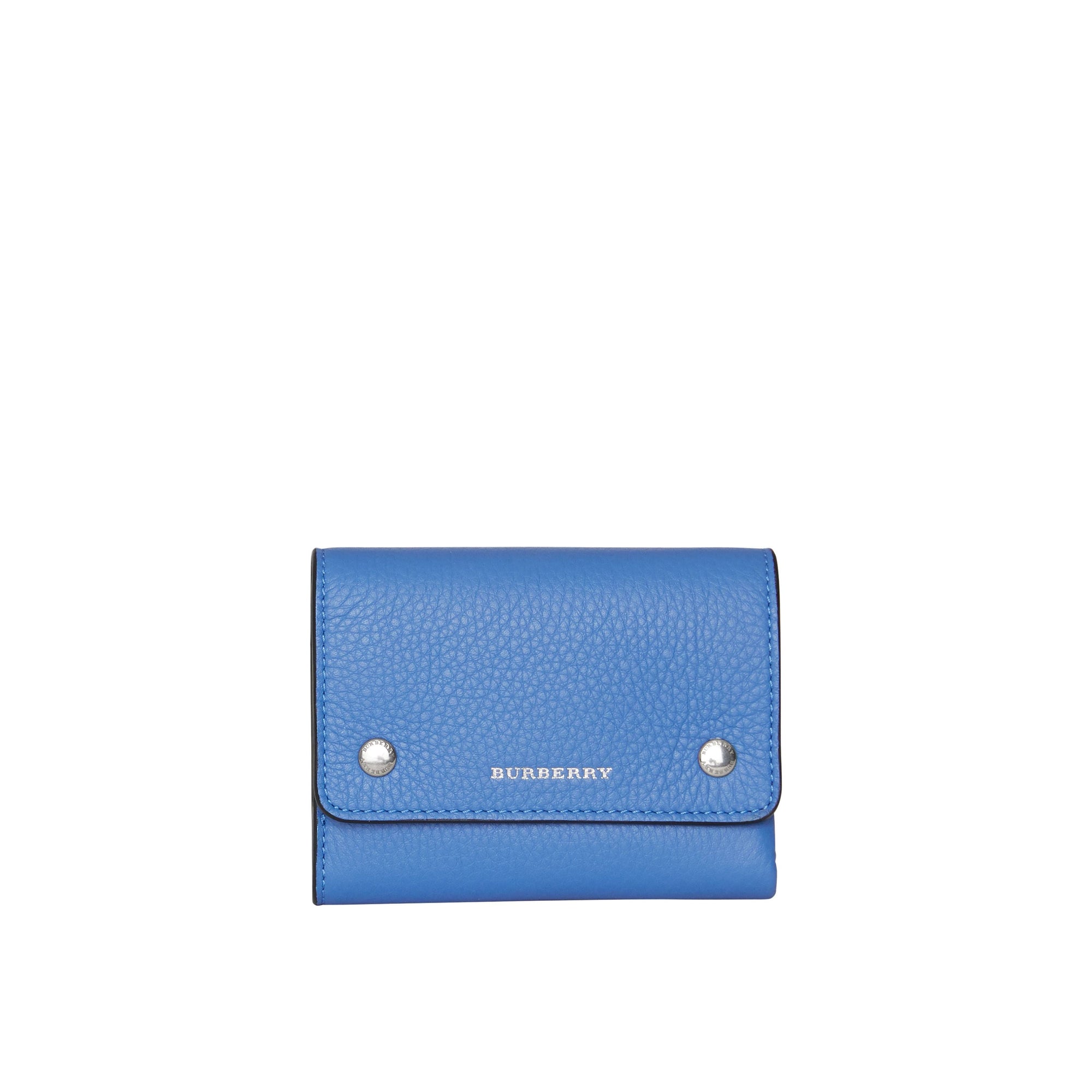Petit portefeuille à rabat en cuir - Hydrangea Blue
