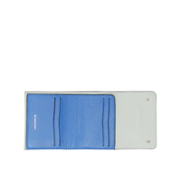Petit portefeuille à rabat en cuir - Hydrangea Blue
