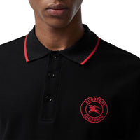 Polo en piqué de coton avec logo brodé - Black