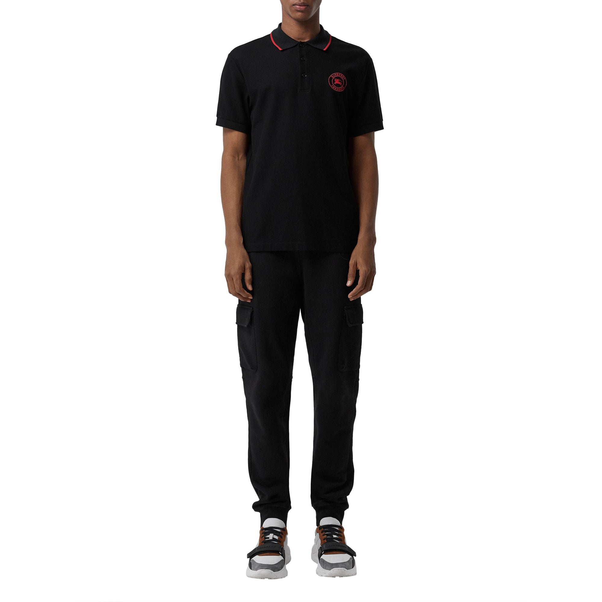 Polo en piqué de coton avec logo brodé - Black