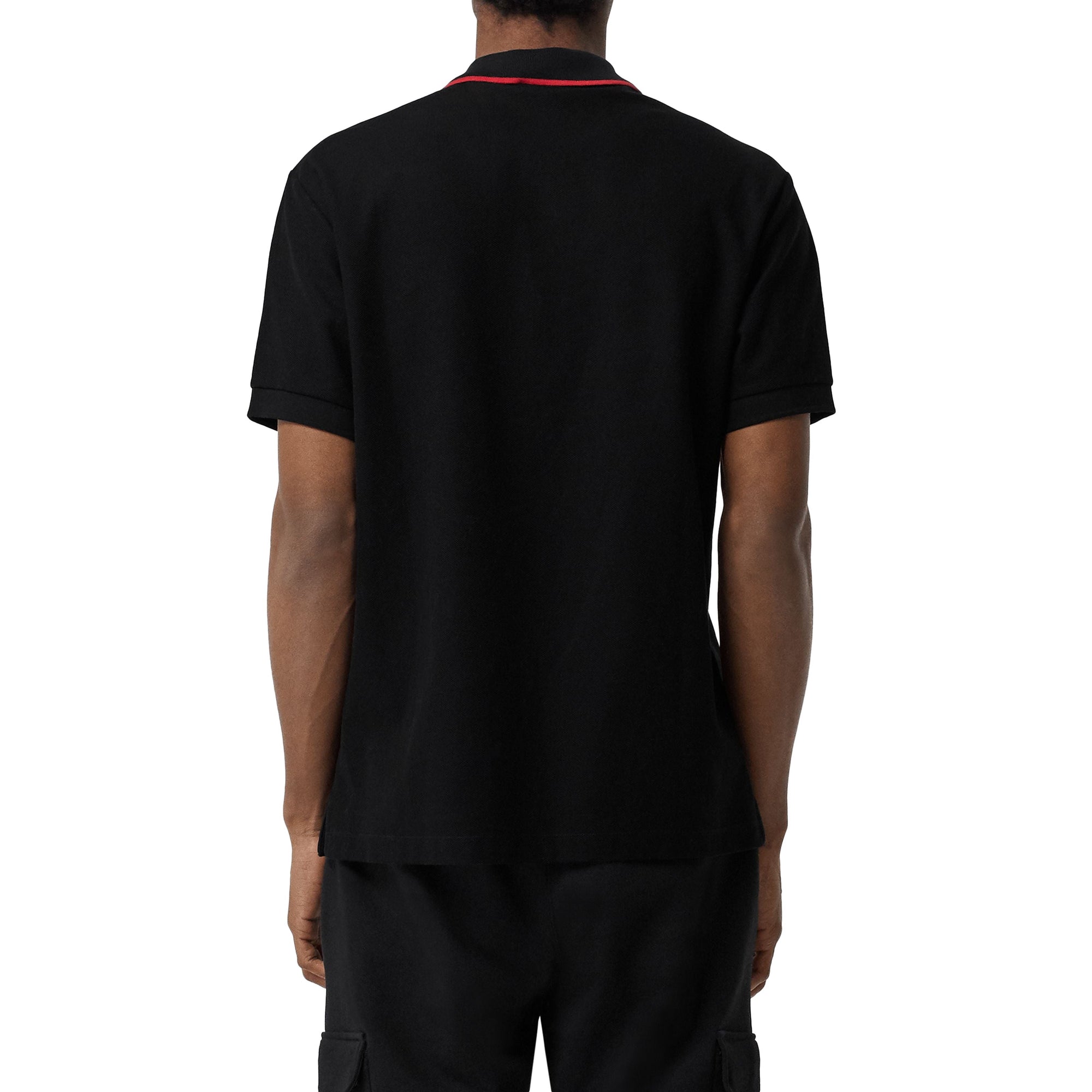 Polo en piqué de coton avec logo brodé - Black
