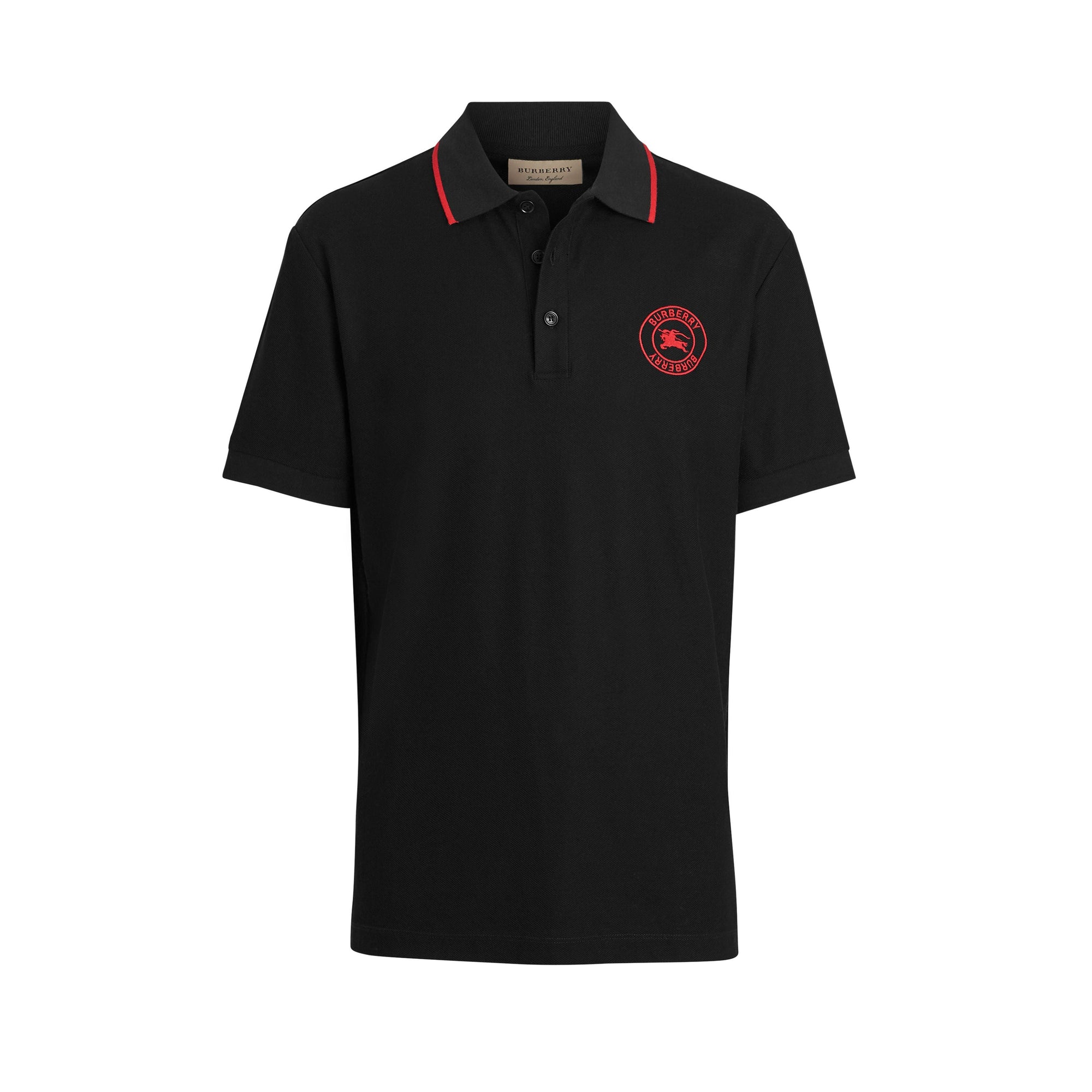 Polo en piqué de coton avec logo brodé - Black