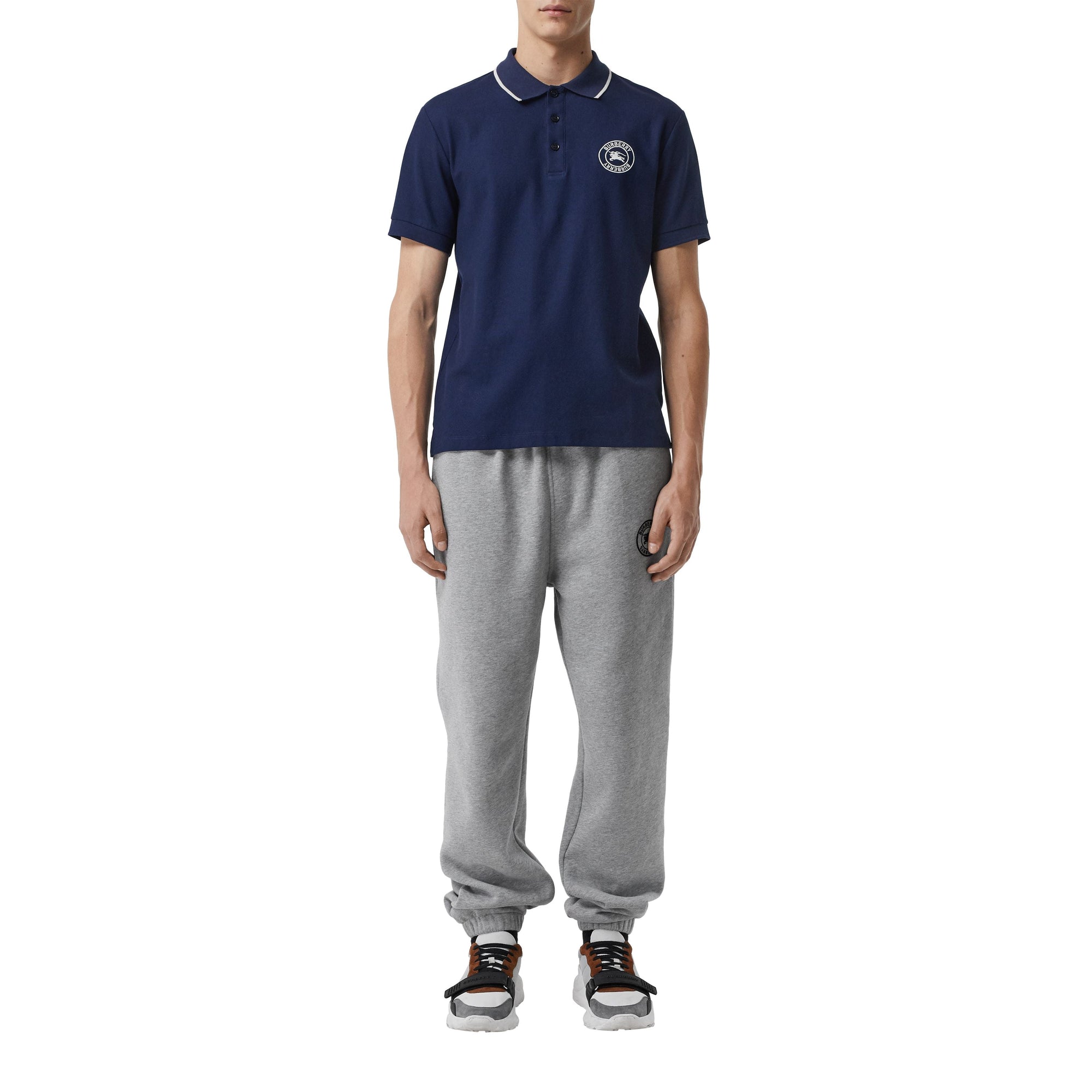 Polo en piqué de coton avec logo brodé - Navy